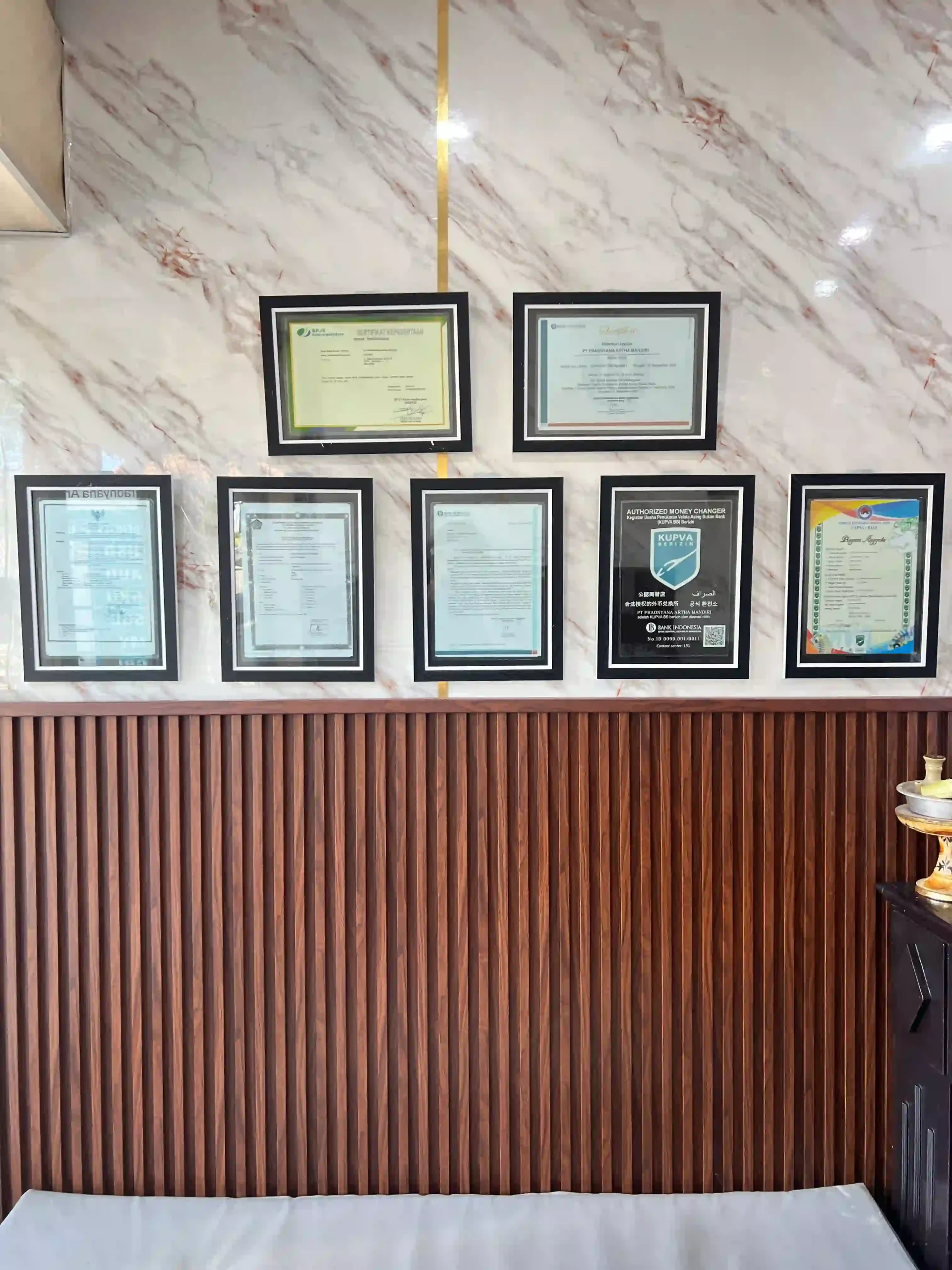 Best Rate Money Changer Kuta Official Bank Indonesia Licensed Certificate Money Exchange Kuta Money Changer Bali PAM Money Changer